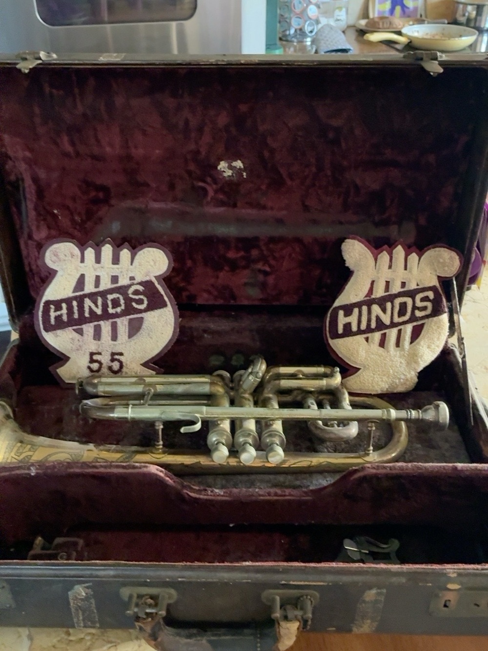 Vintage 1940s ConnBrass Trumpet in original Deep Burgundy Case